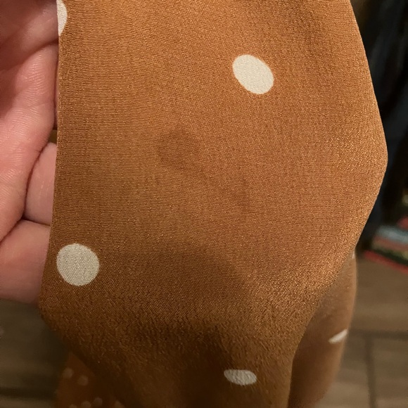 Sezane Brown and white polka dot silk top - Picture 4 of 4